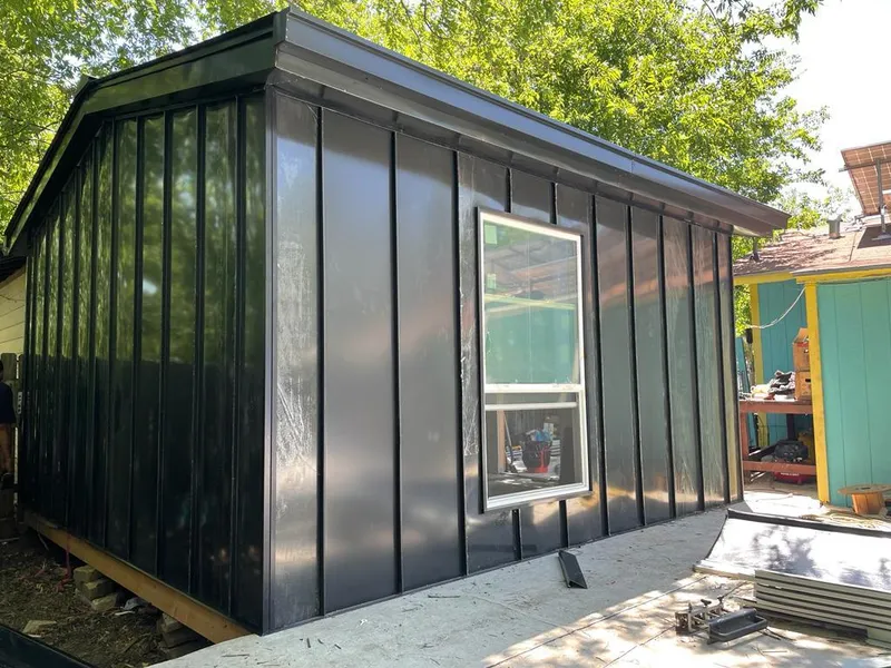 Black standing seam metal wall panels for Metal Roof Installation in Kingsburg